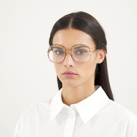 Chloe CH0032O 001 Eyeglasses Yellow/Pink 55mm Round Frame - Picture 3 of 11